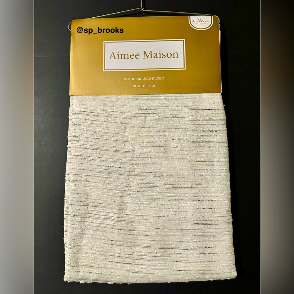 🎁Aimee Maison Shiloh 2 Pack Rod Pocket Panel Set - 38” x 84” - Shiloh Curtains